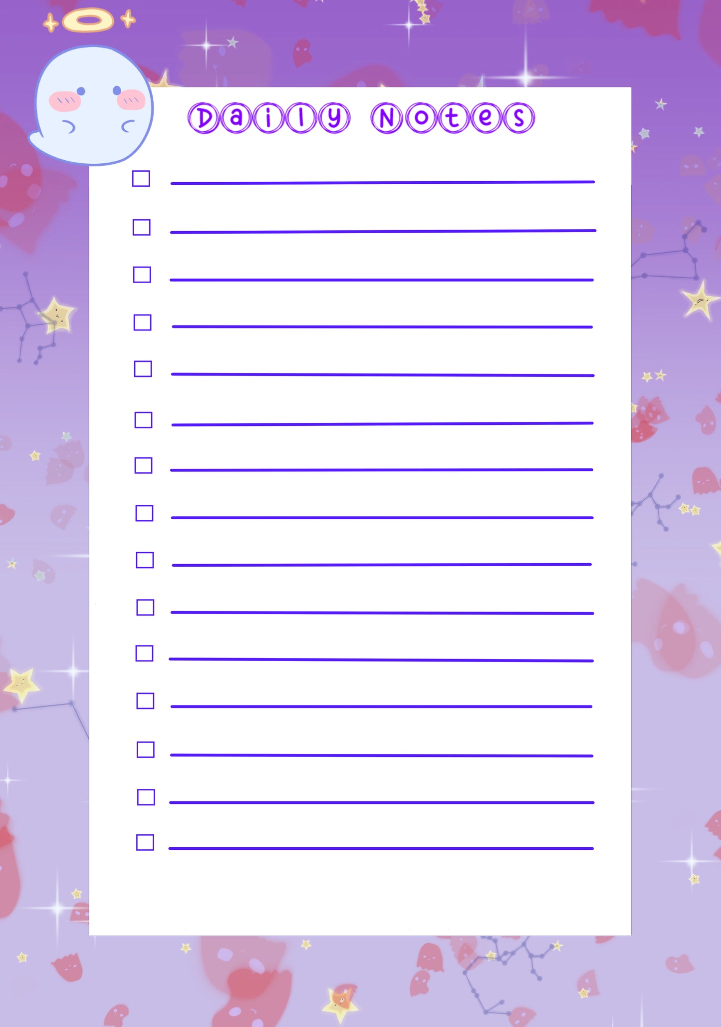 Cute Spooky Ghost B6 Notepad