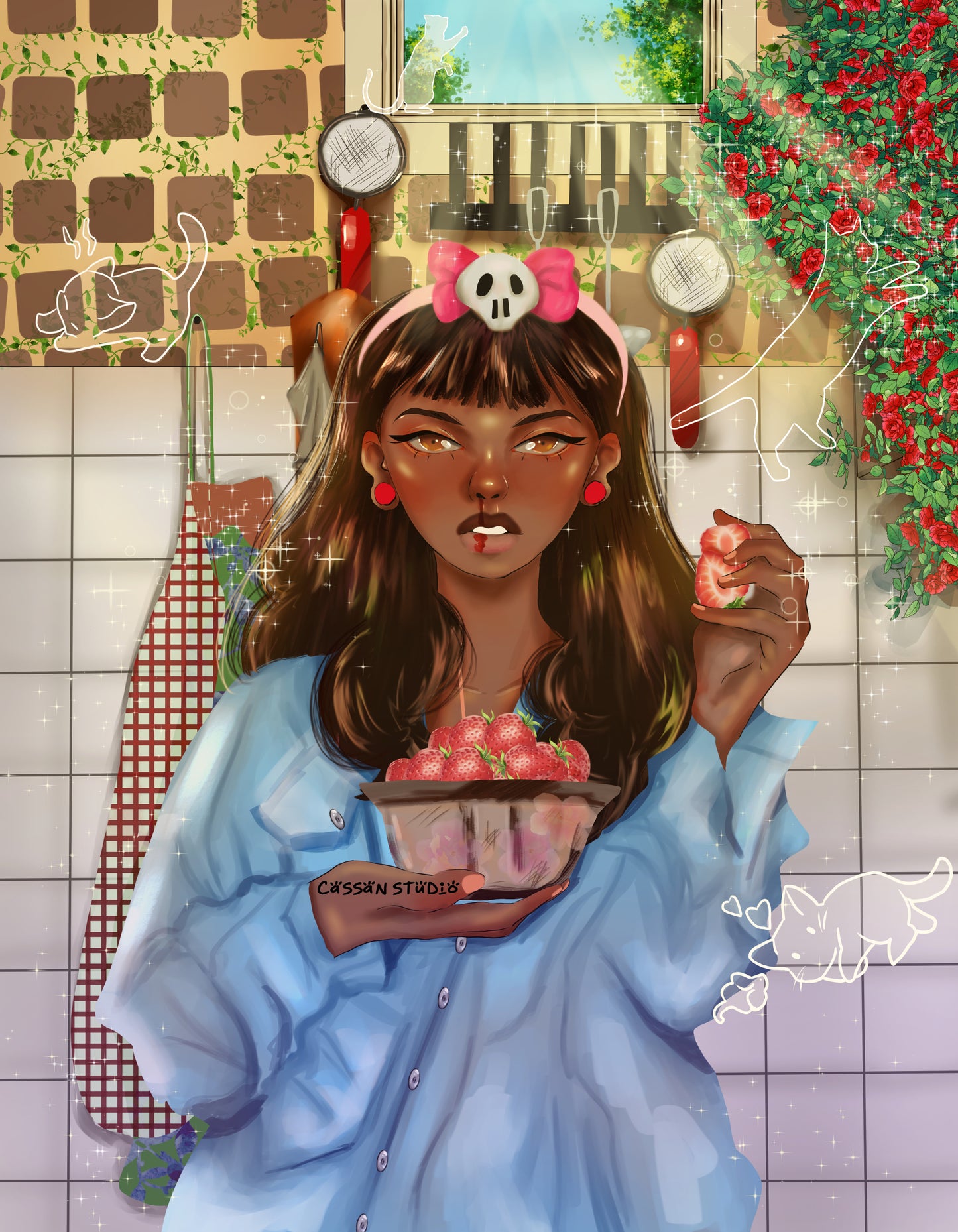 Pixie Girl in Kitchen (Sticker)