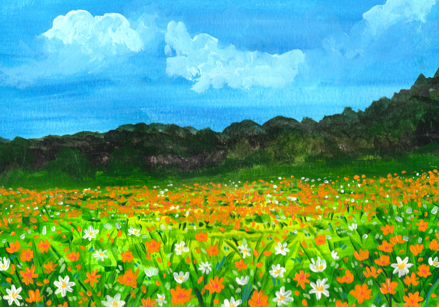 Over The Golden Flower Field (Original)