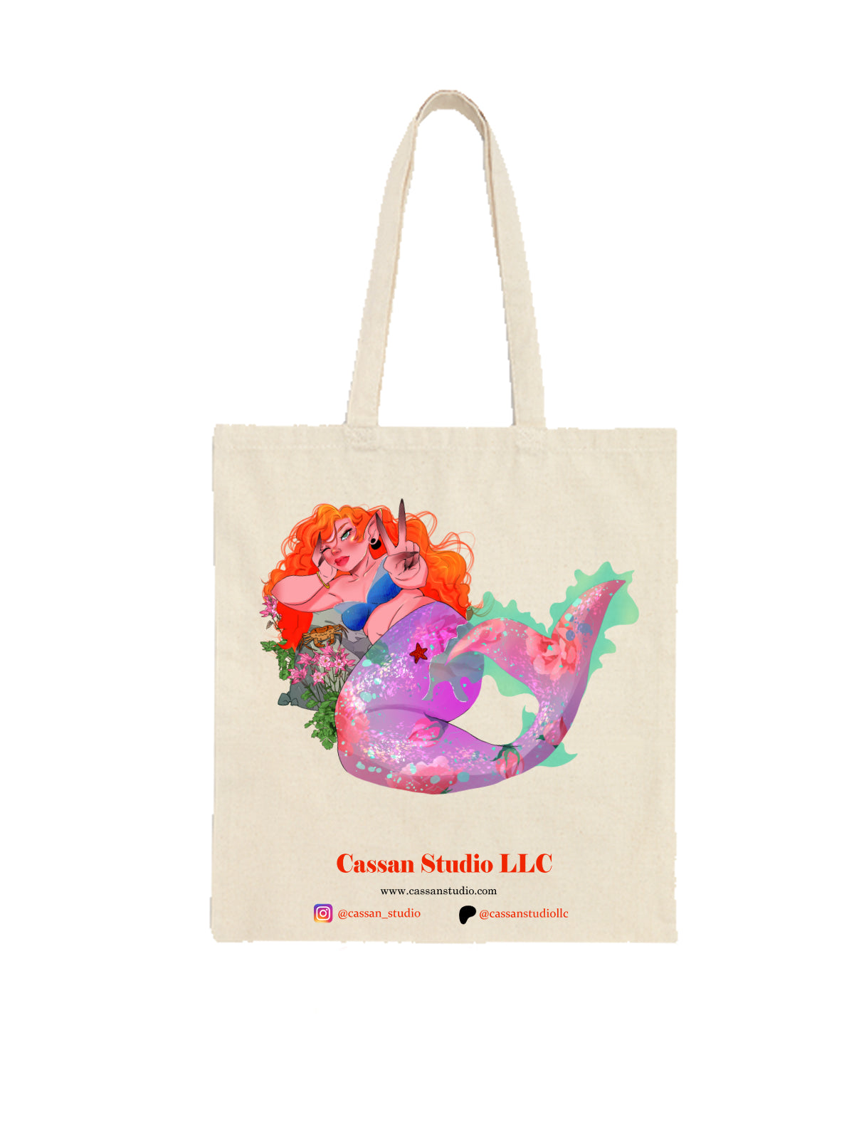 PEACE Mermaid Tote Bag