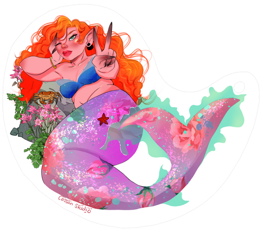 PEACE (Sassy Mermaid Sticker)